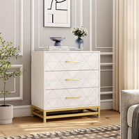 Garvee commode en bois pour chambre à coucher, 3 tiroirs, MDF, blanc, moderne, anti-poussière, robuste, compacte, pour entrée ou salon