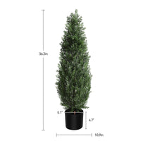 Garvee Lot de 2 arbres artificiels cèdre 91 cm, faux arbustes avec protection UV, décoration intérieure et extérieure pour entrée, terrasse, balcon et jardin