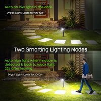 Lot de 4 lampes solaires d'extérieur Garvee avec détecteur de mouvement, étanches IP65, pour jardin, terrasse, pelouse et allée.