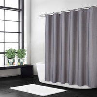Rideau de douche Garvee Luxury Hotel, en polyester épais aspect lin 240 g/m², déperlant, avec œillets et crochets métalliques, gris, 280 x 200 cm, salle de bain