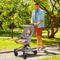 Poussette légère Garvee – Compacte et pliable avec nacelle, grise, 47 × 45 × 49 cm pour les voyages