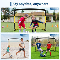 Buts de football Garvee, lot de 2, 1,8 x 1,2 m, pliables, en tissu Oxford 450D, fibre de verre 10 mm, filet en polyester, portables, pour l'entraînement et le jardin.