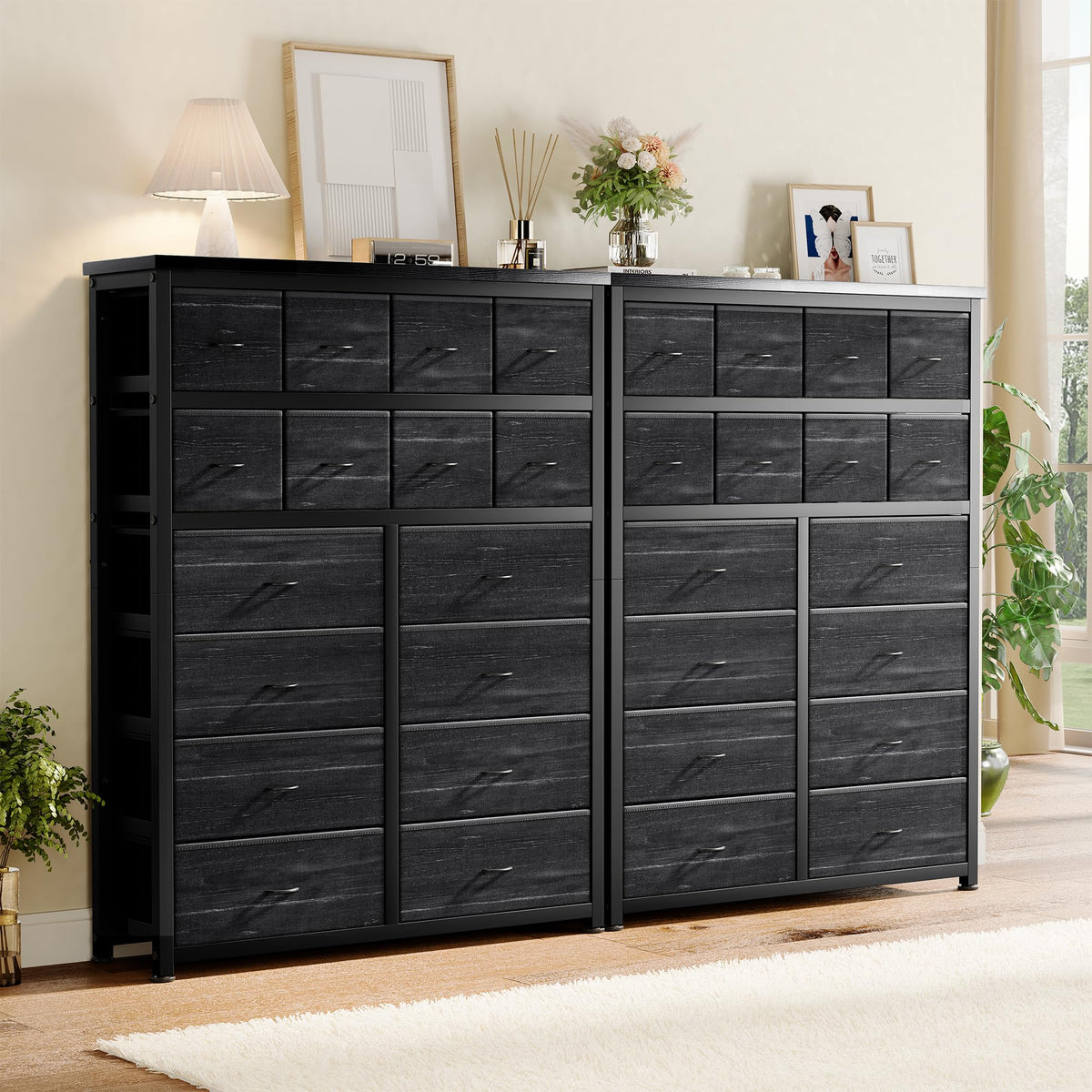 Garvee commode à 16 tiroirs en tissu, idéale pour la chambre, la cuisine, le bureau, l'entrée, le salon, le couloir ou la chambre d'enfant
