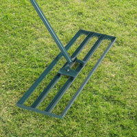 Garvee Râteau niveleur de pelouse 76 × 25 cm en acier robuste avec manche long 198 cm antidérapant pour jardin, terrain et entretien extérieur