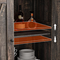 Garvee petit buffet de style campagnard, 2 portes, étagères réglables, MDF, pour le salon et la salle à manger, 76 × 40 × 80 cm, marron rustique