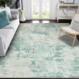 Garvee Tapis Moderne Lavable À Poils Courts, Design Abstrait Antidérapant, Gris Beige Vert, Pour Salon Chambre Couloir