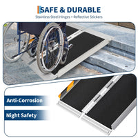 Garvee Rampe légère 1,22 m avec surface antidérapante renforcée, pour fauteuils roulants électriques, accès et marches, noir