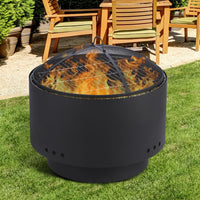 Foyer extérieur sans fumée Garvee de 66 cm (26 pouces) avec grille, pare-étincelles, acier robuste pour le jardin et le camping, portable et avec housse.