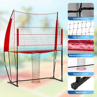 Filet de volley-ball portable Garvee, 2,4 x 3,3 m, hauteur réglable de 1,98 à 2,44 m, cadre en acier, filet Oxford, entraînement intérieur/extérieur