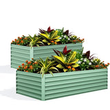 Garvee bac de jardin surélevé galvanisé 244 × 122 × 61 cm, acier 0,5 mm antirouille, pour extérieur - Vert
