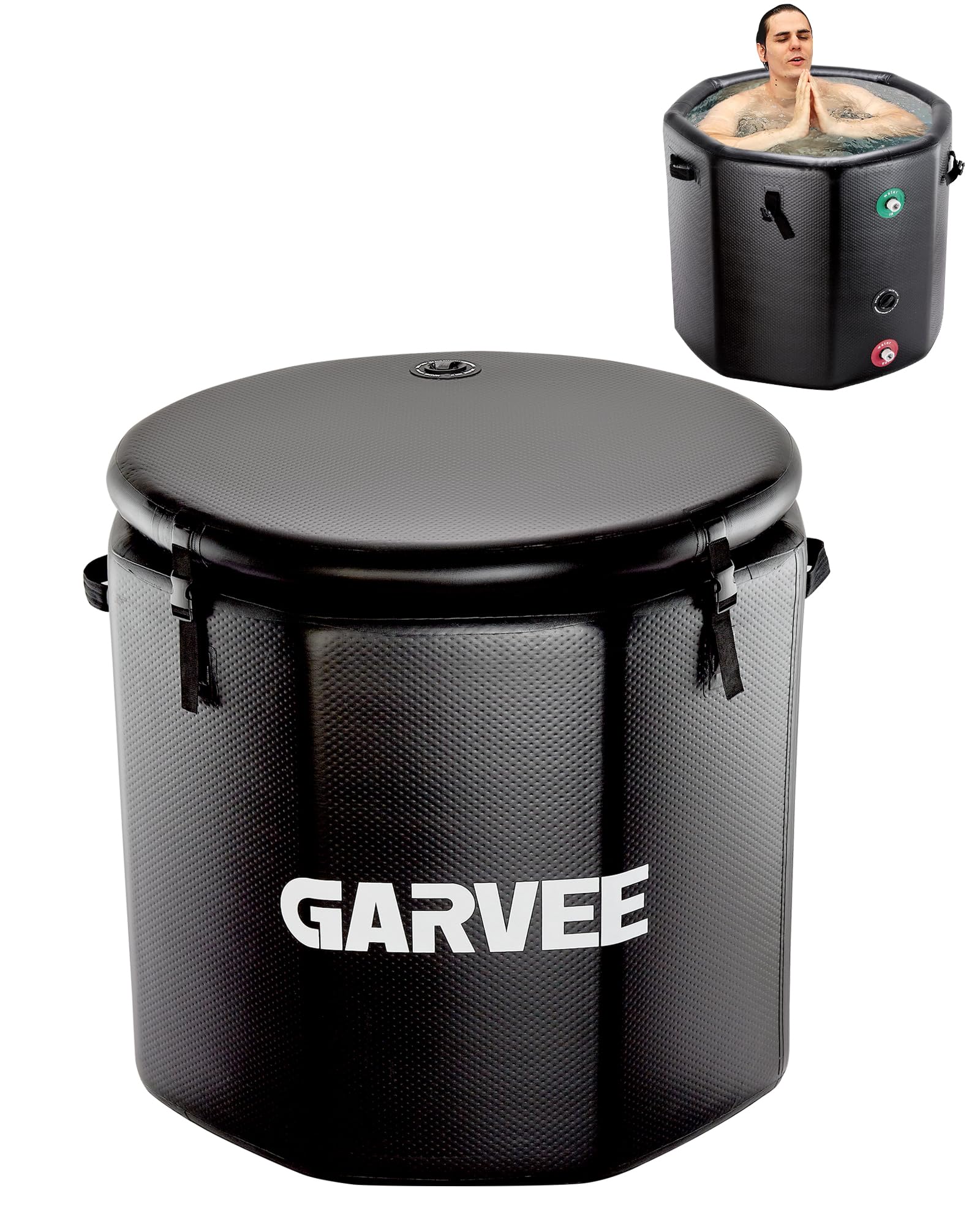 Bain de glace Garvee pour athlètes, 660 litres, PVC de qualité militaire, couvercle isolé, portable, pour les loisirs