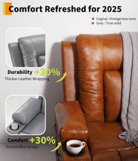 Fauteuil releveur électrique Garvee avec fonction chauffante et massante, réglable, revêtement en similicuir, pour seniors et personnes à mobilité réduite, 98 x 95 x 103 cm, noir