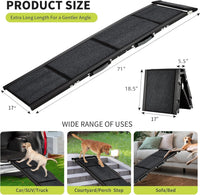 Garvee Rampe pliable pour chien en aluminium 180 x 43 cm, antidérapante, supporte jusqu’à 120 kg, idéale voiture, canapé, lit et chiens âgés.