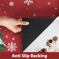 Tapis de porte de Noël Garvee avec motif Père Noël, antidérapant, pour l'intérieur et l'extérieur, 40 x 80 cm, couleur naturelle