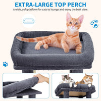 Garvee Arbre à Chat 155 cm Multi-Niveaux pour Grands Chats, Tour Stable avec Grande Plateforme, Gris Foncé, Intérieur