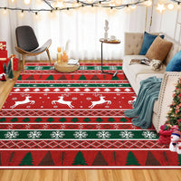 Tapis de Noël antidérapant Garvee Områdesmatta, grand format, en microfibre douce et lavable, 80 x 150 cm, motif flocons de neige et élans, pour salon ou chambre.