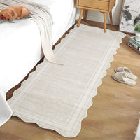 Tapis de couloir lavable Garvee 60 x 180 cm, antidérapant, résistant aux taches, en polyester couleur crème, pour cuisine et couloir