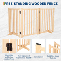 Barrière pour chien en bois Garvee, autoportante, sans peinture, pliable, 3 panneaux, 61 cm de haut, antidérapante, pour portes et escaliers