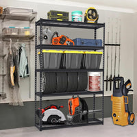 Système d'étagères de garage robustes Garvee, étagères métalliques réglables pour atelier, sous-sol et garage, 122 x 46 x 183 cm, noir
