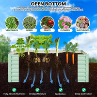 Potager surélevé Garvee, en métal, 180 x 90 x 60 cm, antirouille, revêtement en poudre, vert, pour légumes et fleurs