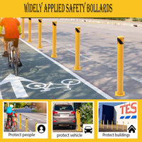 Garvee borne de sécurité en acier 91 cm, bande réfléchissante jaune 11,4 cm, pour signalisation routière et parkings
