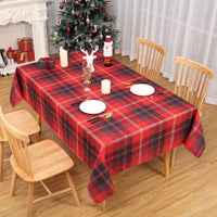 Nappe de Noël Garvee rouge imperméable à carreaux 137 x 228 cm, facile à nettoyer et anti-poussière, idéale pour la décoration de table festive de la cuisine.