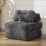Canapé-lit pliant 3 en 1 Garvee avec coussins, soutien lombaire ergonomique, confort en mousse déchiquetée, tissu velours côtelé, gris, une place, pour salon et chambre