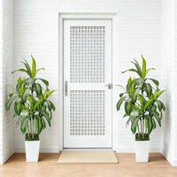 Arbre dragon artificiel Garvee 150 cm avec pot de fleurs blanc pour salon, balcon ou bureau, décoration tropicale verte
