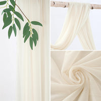 Rideau de tulle d'extérieur Garvee pour arche de mariage, tissu gaze 60 x 550 cm, blanc ivoire, matière douce