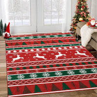 Tapis de Noël bohème Garvee grand format, lavable en machine, motif sapin de Noël et renne, matière douce, antidérapant, 160 x 230 cm, salon et chambre