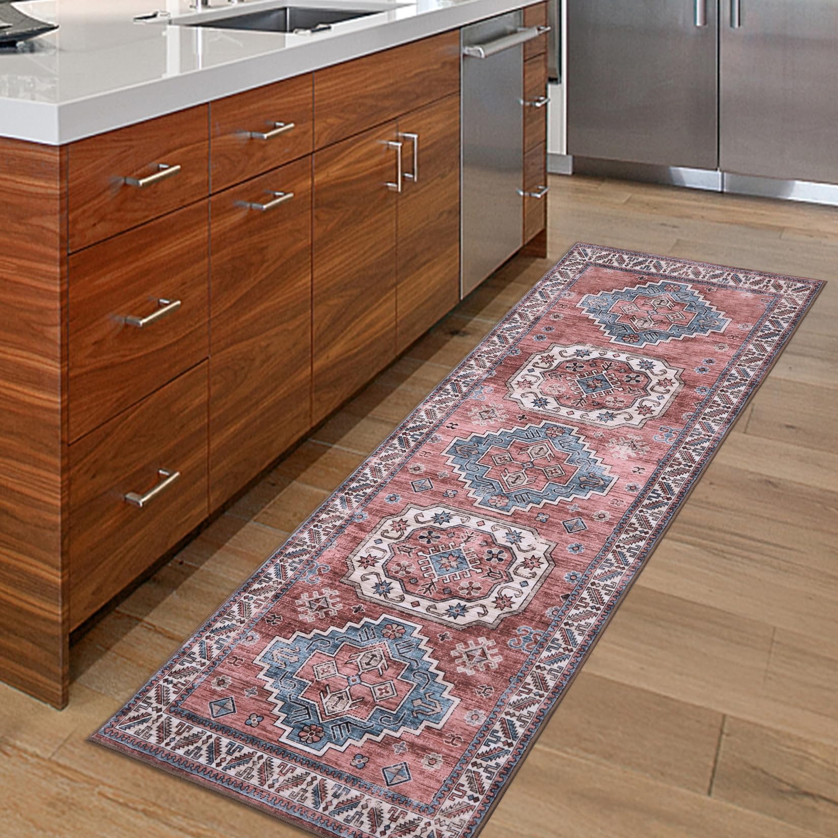 Tapis Garvee Boho Vintage à motif tribal, antidérapant, lavable, 80 x 150 cm, salon, chambre