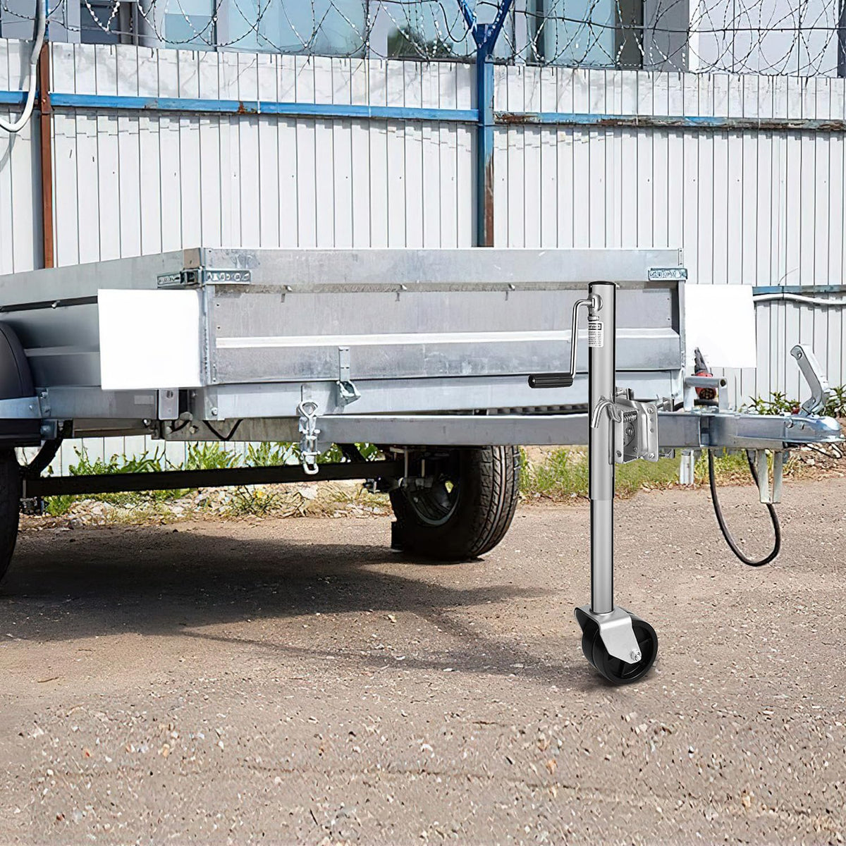 Garvee Béquille pivotante de remorque 680 kg, double roue de 15 cm, levée de 33 cm, acier galvanisé, pour bateau
