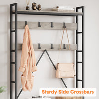 Garvee Porte-manteau avec banc et armoire 5 en 1, organisateur pour couloir et entrée, en bois, réglable et robuste