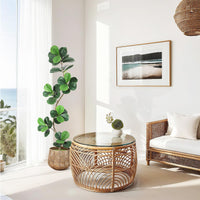 Garvee Ficus lyrata artificiel 183 cm en forme de S, pot blanc, feuilles en soie réalistes et branches ajustables, vert