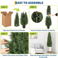 Garvee Arbres topiaires artificiels en cèdre 1,50 m en polyéthylène, résistants aux UV et aux intempéries, branches orientables, pour jardin et terrasse, vert