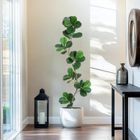 Garvee Ficus Lyrata Artificiel 180 cm, Plante Réaliste Résistante aux UV pour Intérieur et Extérieur, Maison et Bureau, Vert