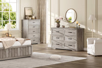Garvee commode à 5 tiroirs pour la chambre, avec grand espace de rangement et protection anti-basculement, en MDF gris, pour le salon et la chambre d'enfant
