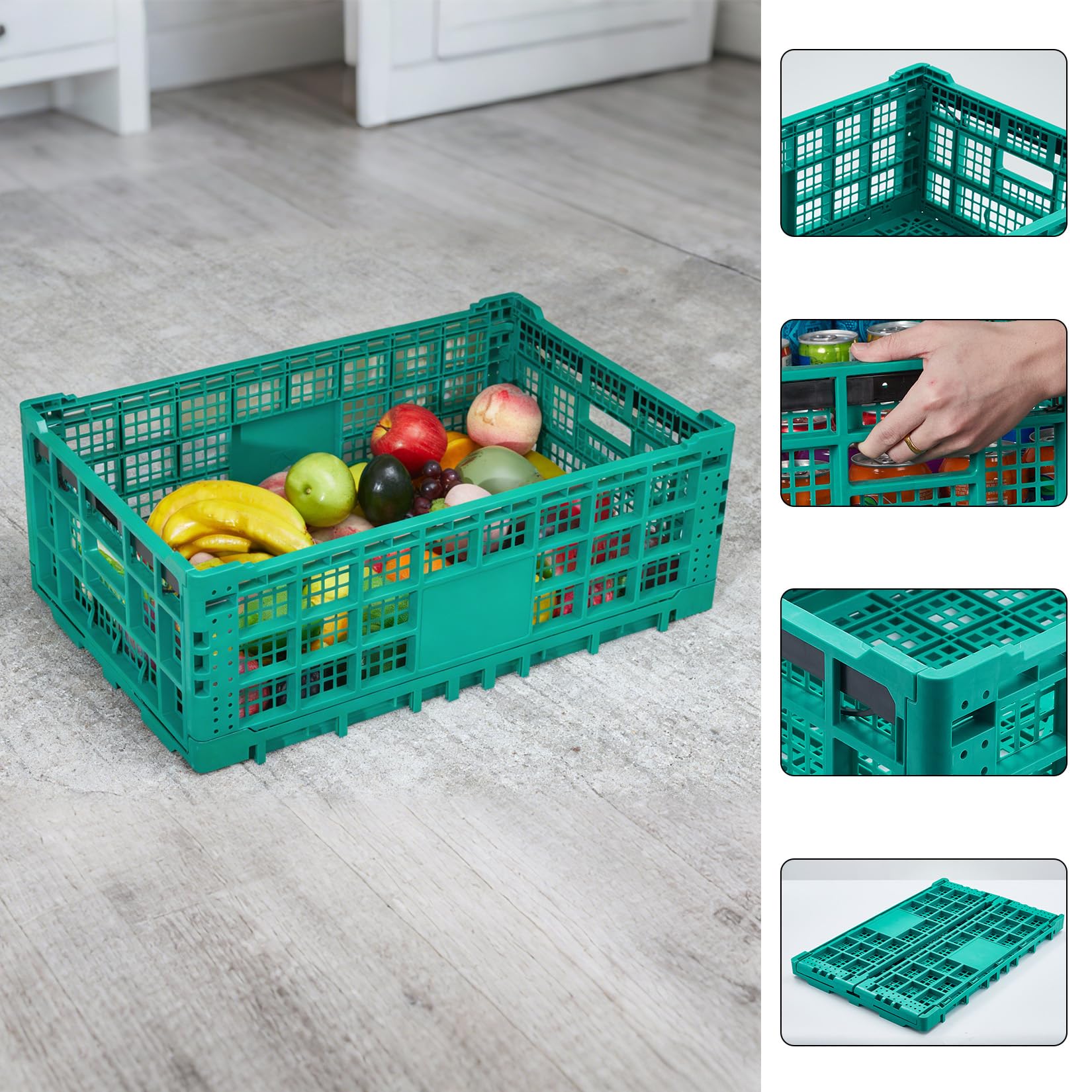 Boîte à lait pliable Garvee 52L - Polypropylène robuste et empilable pour garage, cuisine et bureau, légère