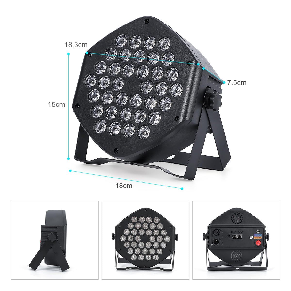 Projecteur LED Garvee, batterie rechargeable, projecteur PAR, éclairage de fête RGB 36 LED, éclairage de scène, télécommande flexible, contrôle DMX, multicolore