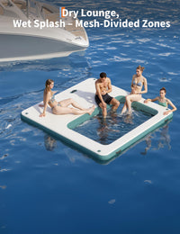 Hamac gonflable aquatique Garvee, ponton flottant, trampoline de 3 m (10 pi), filet marin en PVC, idéal pour les fêtes, piscine, lac, multicolore