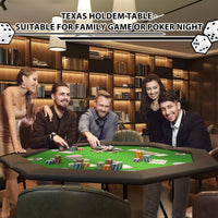 Table de poker octogonale Garvee pour 8 joueurs avec porte-gobelets en acier inoxydable, idéale pour les soirées en famille et les fêtes, 119 cm (47 pouces), verte.