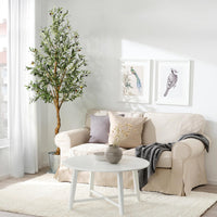 Olivier artificiel 183cm soie synthétique, tronc bois naturel et PE, branches ajustables, déco maison bureau