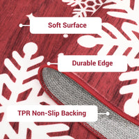 Tapis de Noël moderne Garvee grand format avec bordure de Noël et flocons de neige, pour salon, chambre ou salle à manger, 140 x 200 cm, multicolore