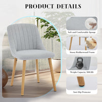 Garvee Ensemble de 2 chaises de salle à manger avec revêtement en tissu moderne, dossier ergonomique, structure en chêne massif, pieds antidérapants, supporte jusqu'à 136 kg, coloris neutre. Idéales pour la cuisine et la salle à manger.
