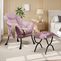 Fauteuil de lecture ergonomique Garvee Lazy Chair avec repose-pieds, pliable, revêtement en coton PP, housse lavable, design moderne, idéal pour les petits espaces.
