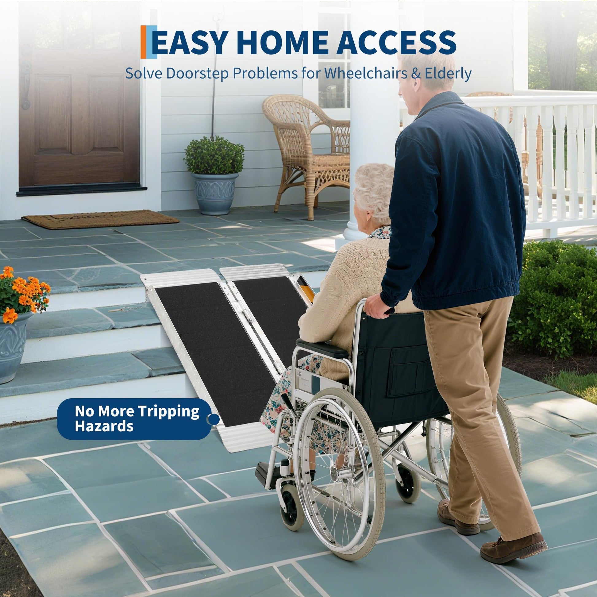 Garvee Mini rampe portable 61 cm pliable haute traction, pour seniors et animaux, seuils de porte, noir