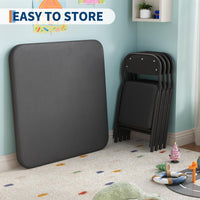 Ensemble table et chaises pour enfants Garvee 5 pièces, pliable, en métal robuste et cuir PU, pour chambres d'enfants et usage extérieur