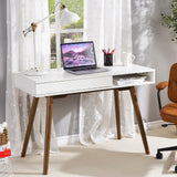 Bureau moderne blanc Garvee avec tiroirs pour bureau et chambre à coucher, 108 x 50 x 75 cm, bois