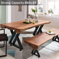 Pieds de table en métal Garvee 40 x 45 cm (15,7 x 17,7 po), robustes, en fer forgé, réglables, pour tables de salle à manger et de jardin, noirs.