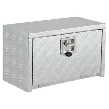 Coffre à outils Garvee 24 pouces en aluminium, coffre de rangement sous châssis, étanche, robuste et verrouillable pour camionnettes, camping-cars et remorques, argent